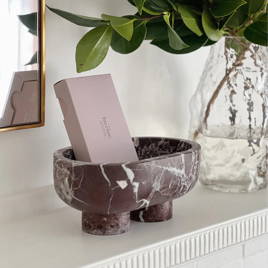 Muse Footed Oval Tray- Rosso Levanto