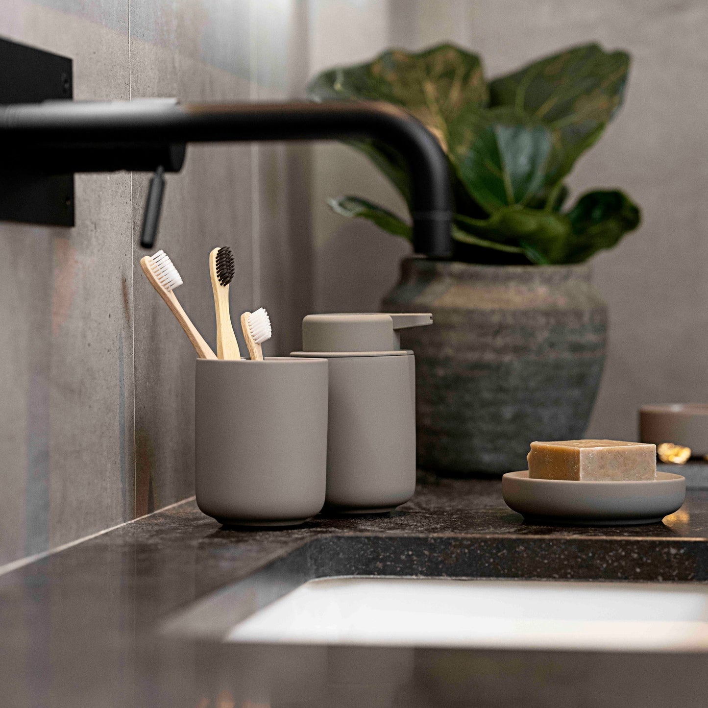 Ume Toothbrush Holder- Taupe