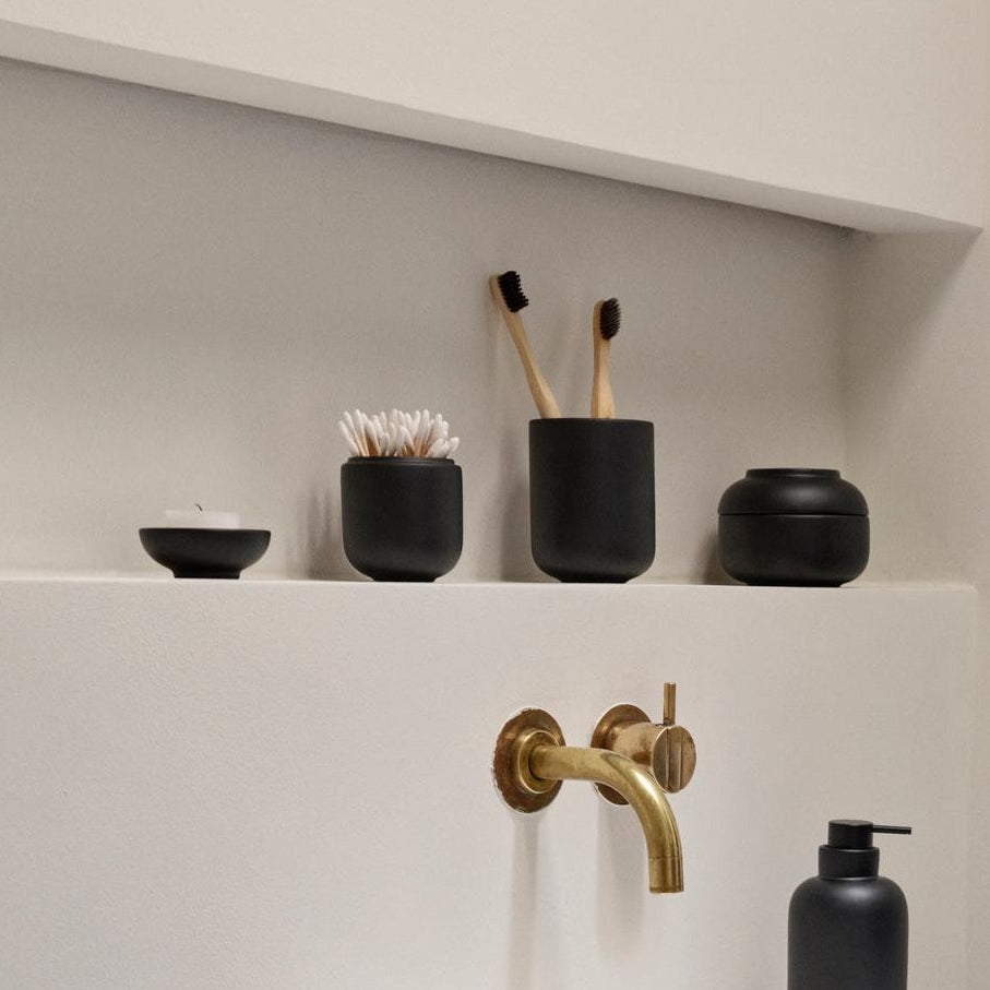 Sensu Jar w/ Lid- D6.5 x 9cm- Black