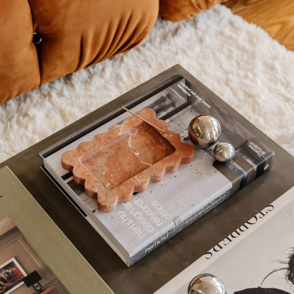 Palazzo Small Scalloped Tray- Rosso Alicante