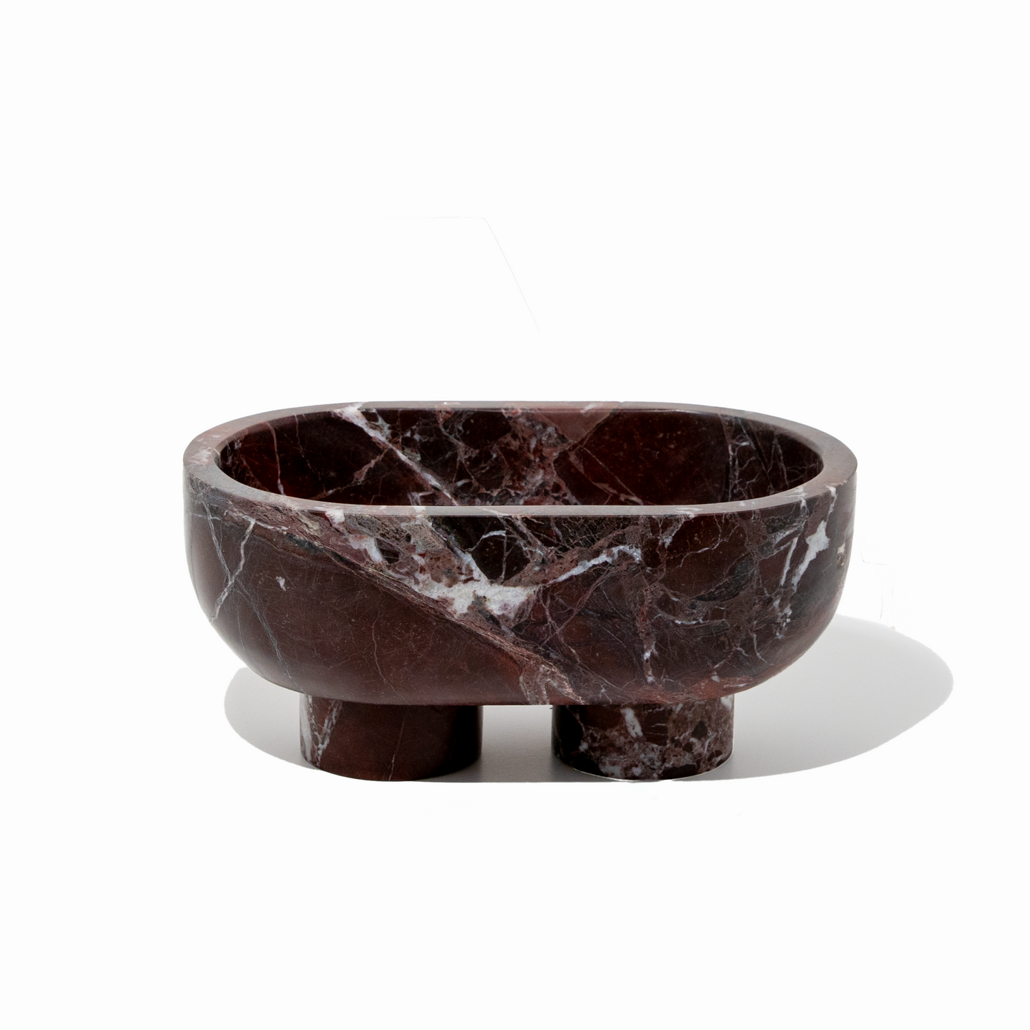 Muse Footed Oval Tray- Rosso Levanto