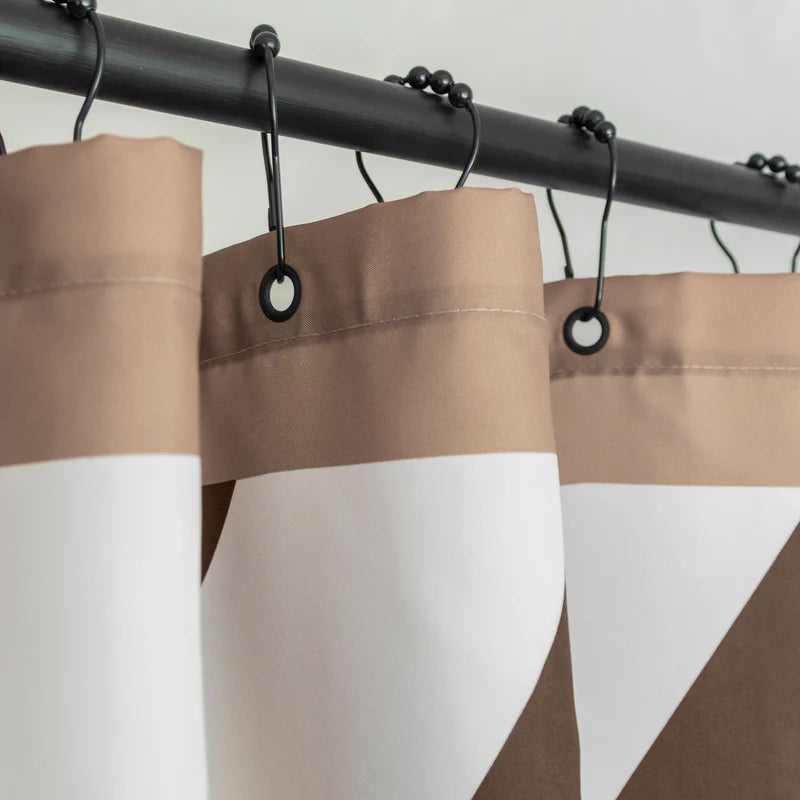 Diagonal Shower Curtain- Chocolate