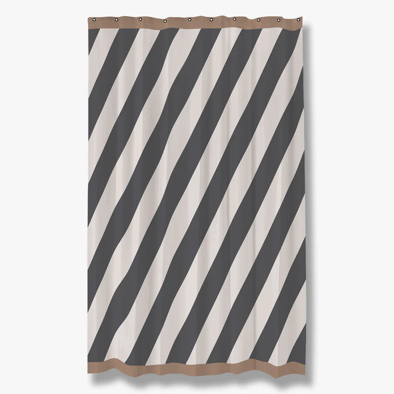 Diagonal Shower Curtain- Dark Grey