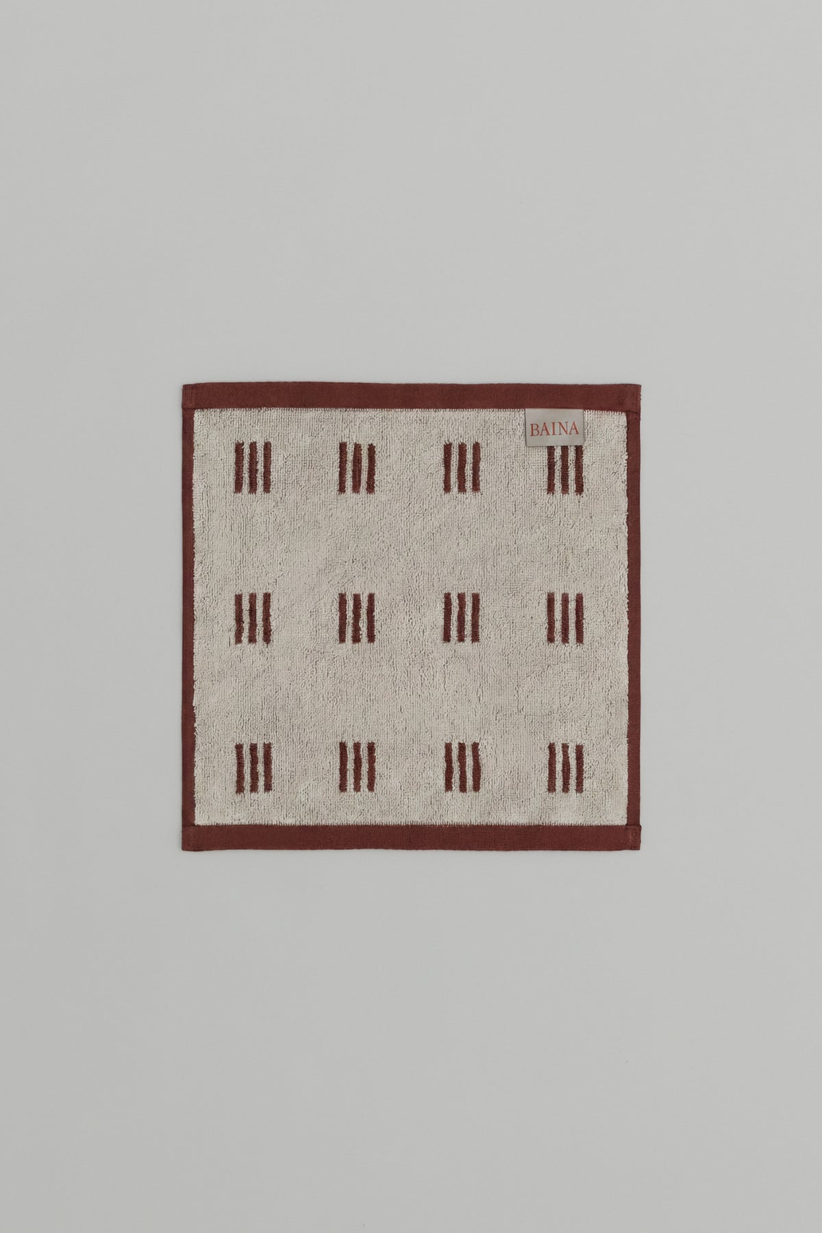 Selene Facecloth- Mudbrick & Crème