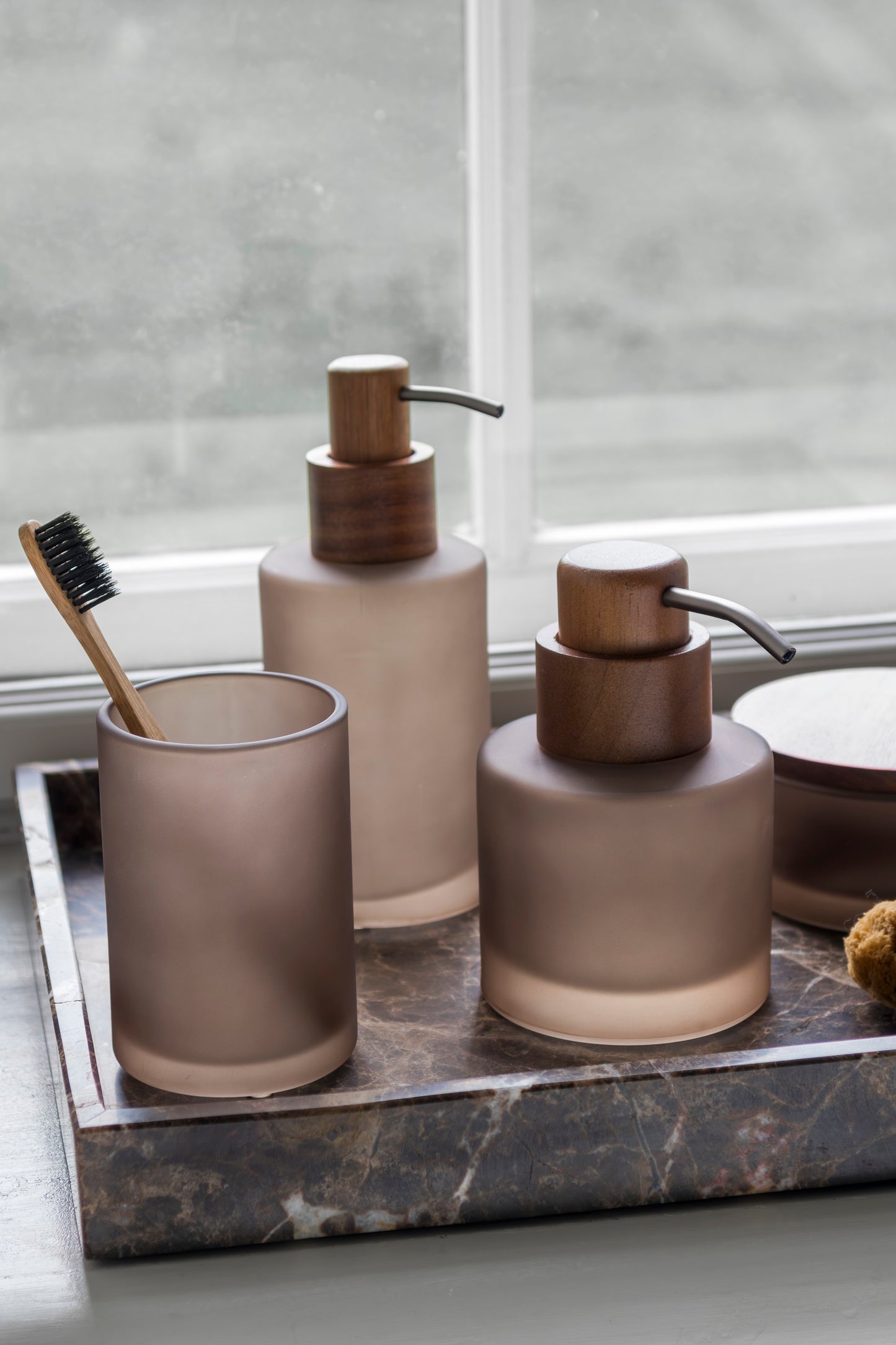 Modest Toothbrush Holder- Walnut