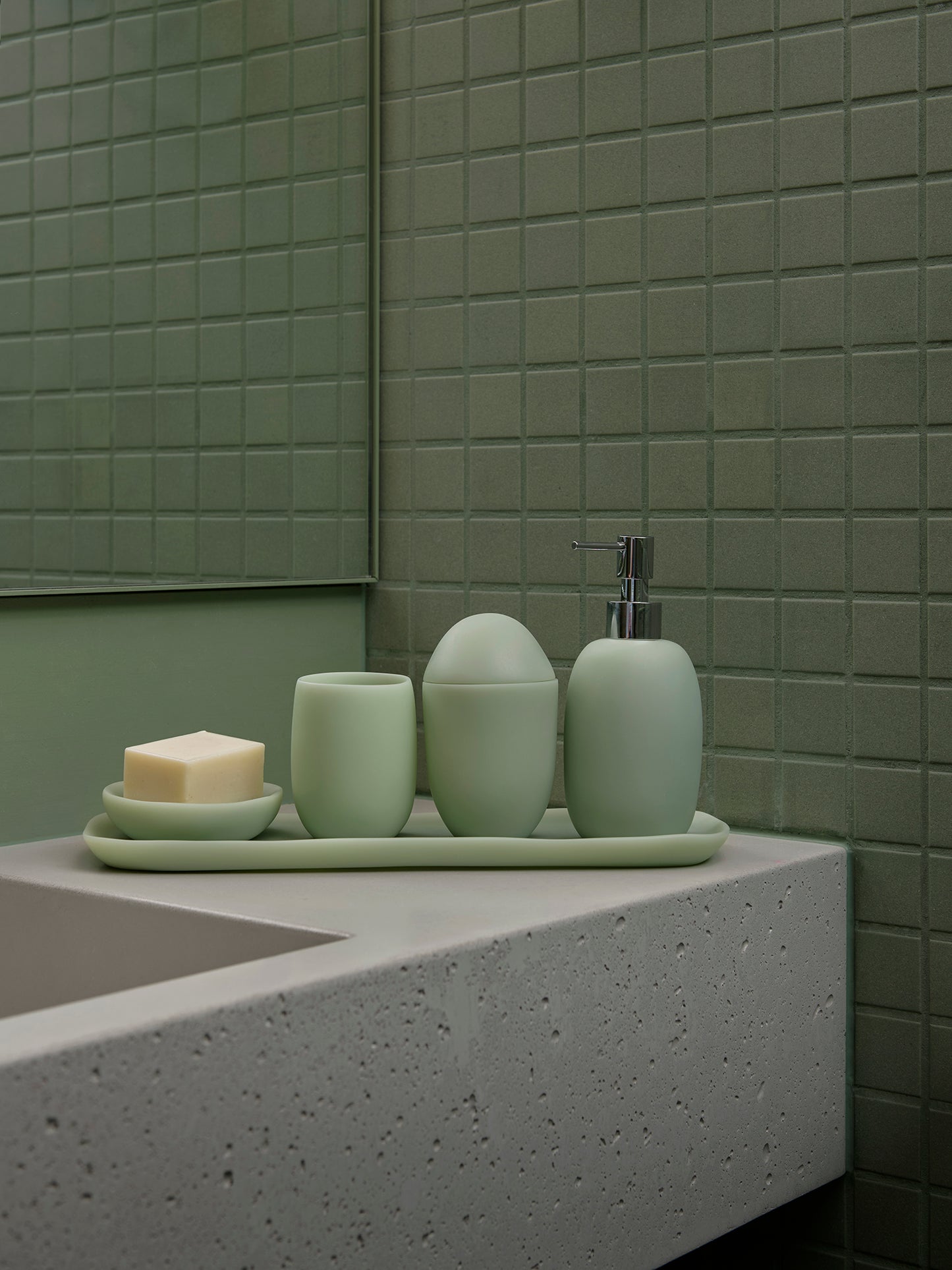 Arc Long Vanity Tray- Sage