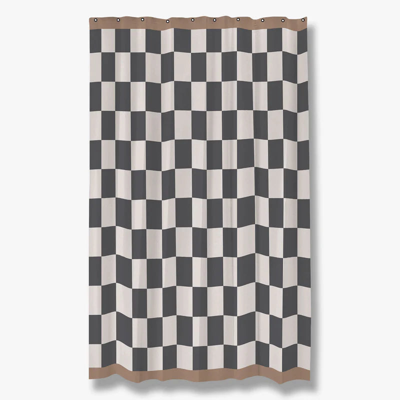 Retro Shower Curtain- Dark Grey