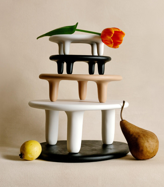 Puddle Medium Elevated Tray- White