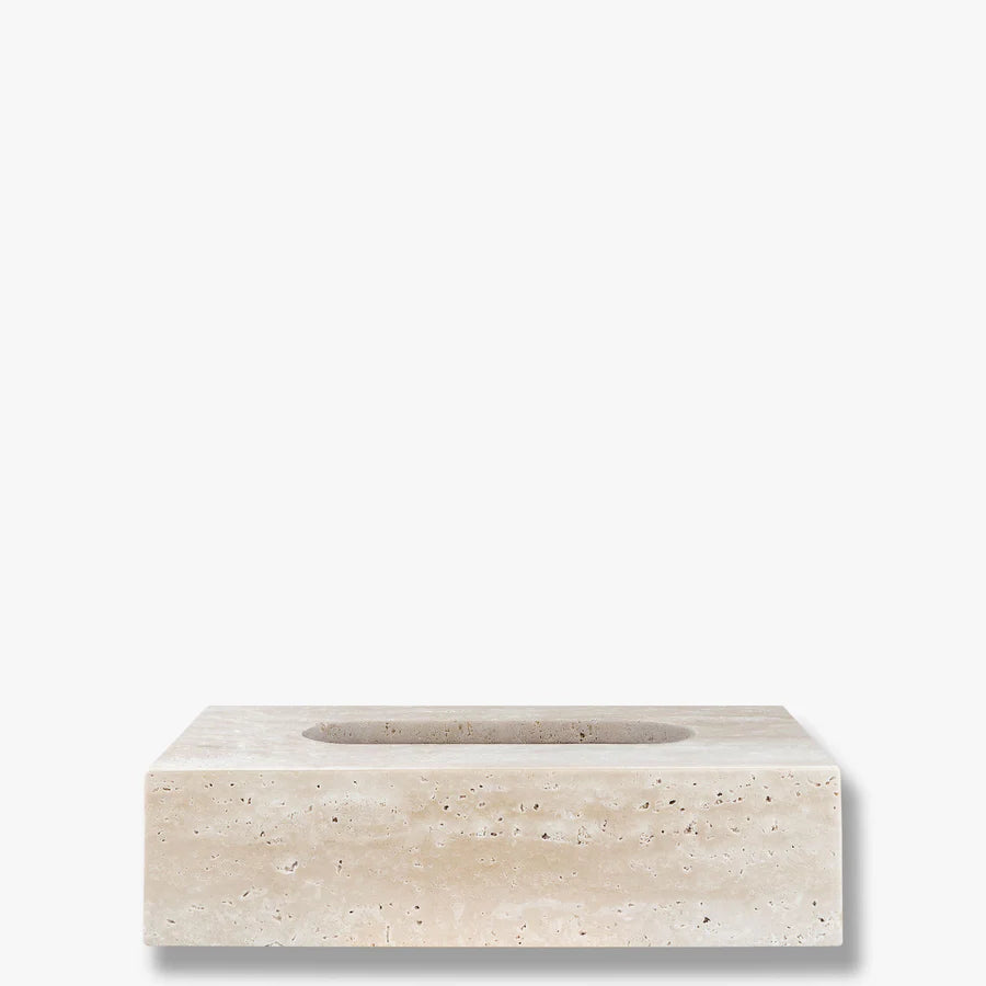 Travertine tissue cover- Linen