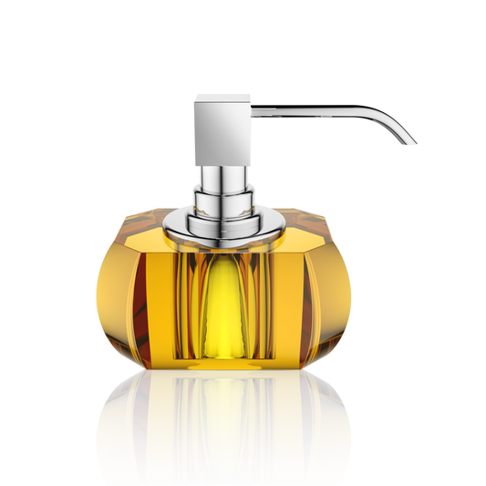 Kristall Soap Dispenser- Amber/Chrome