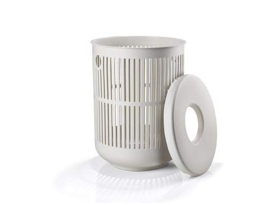 Ume Laundry Basket w/ Lid- Soft Grey
