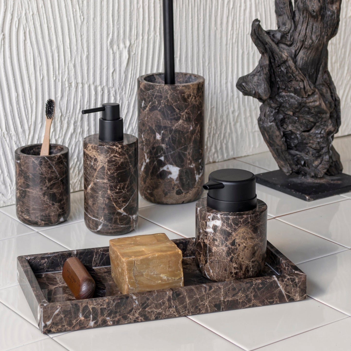 Marble deco tray- Brown