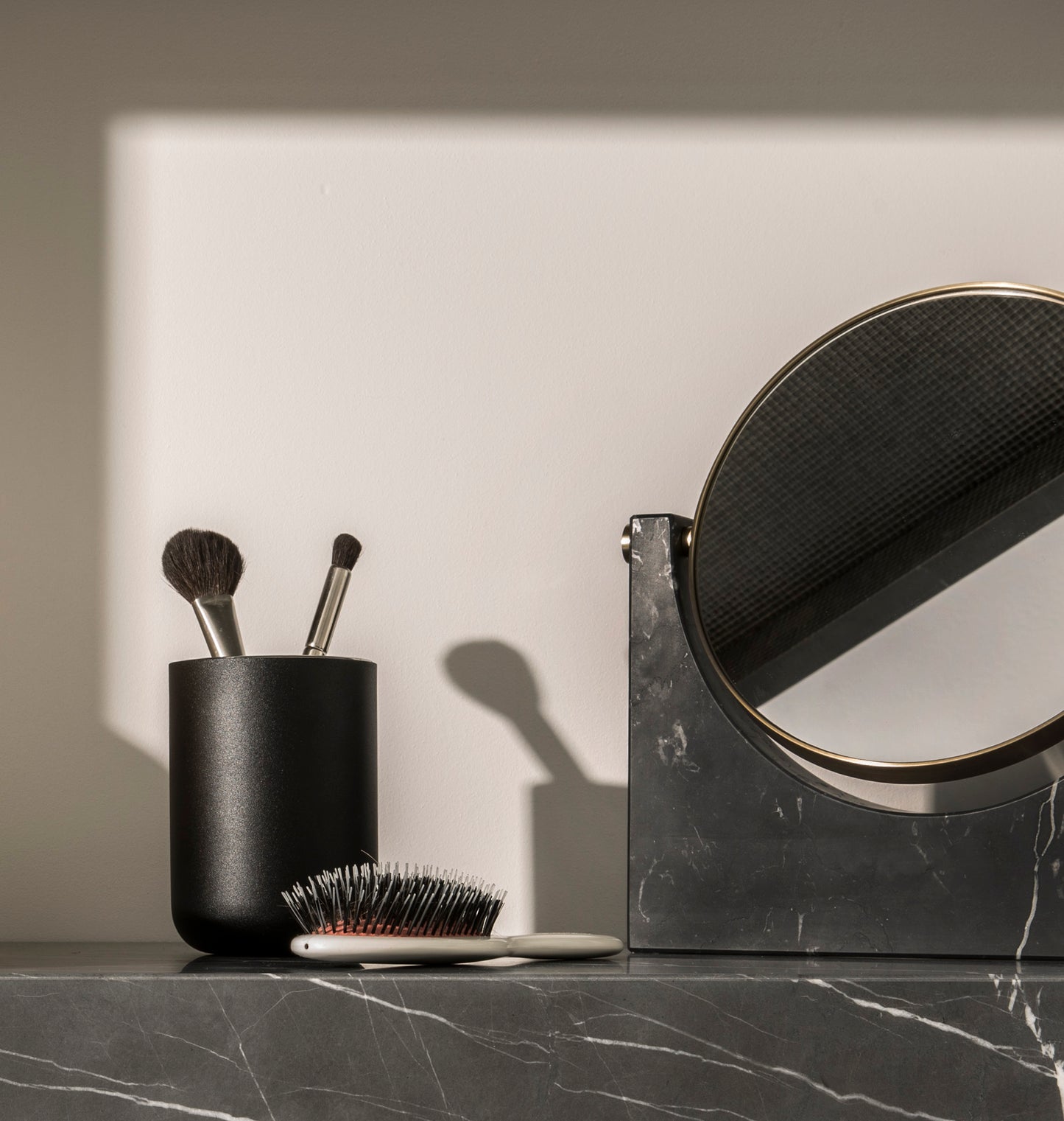 Pepe Marble Mirror- Brass/Black