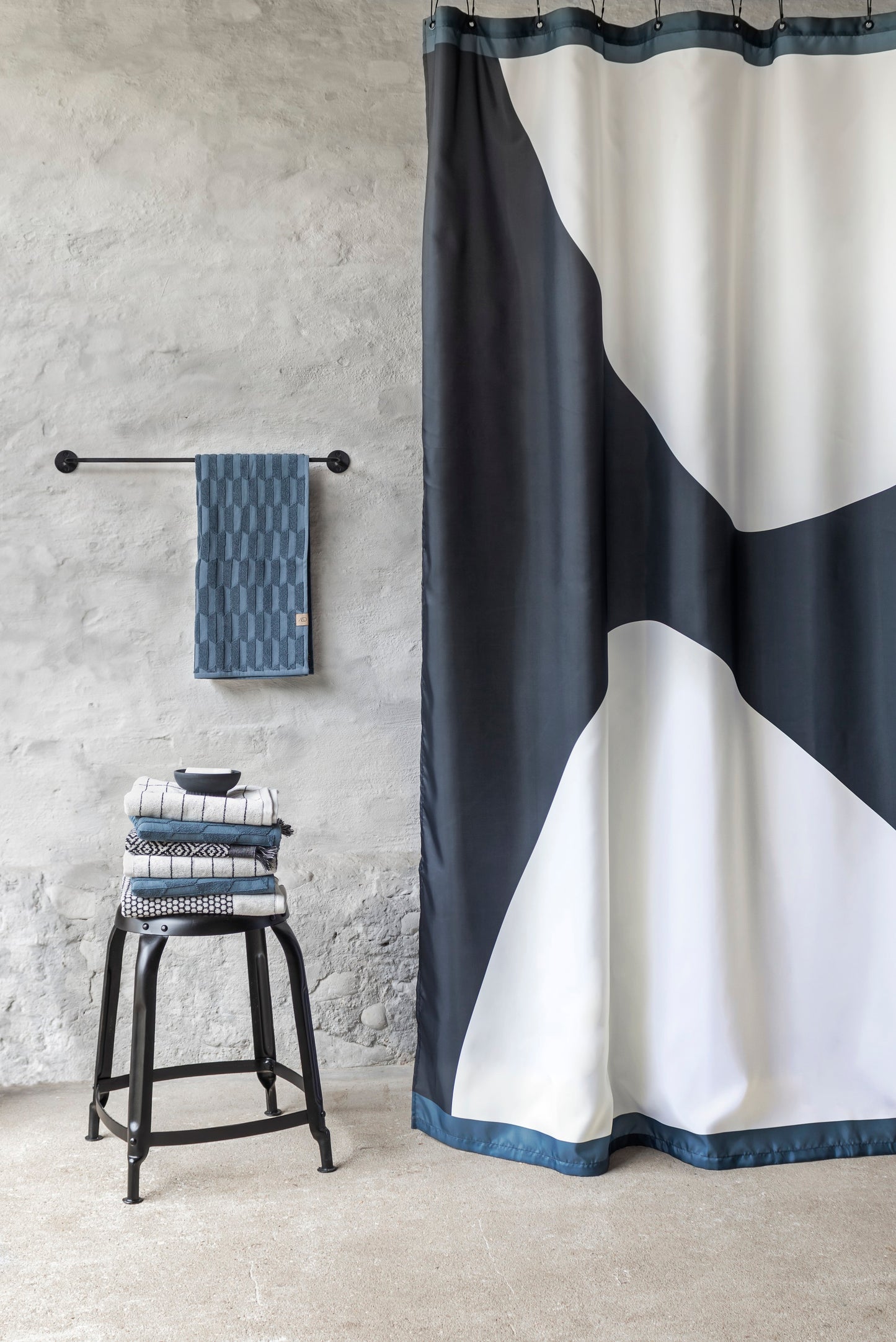 ROCK Shower Curtain- Black