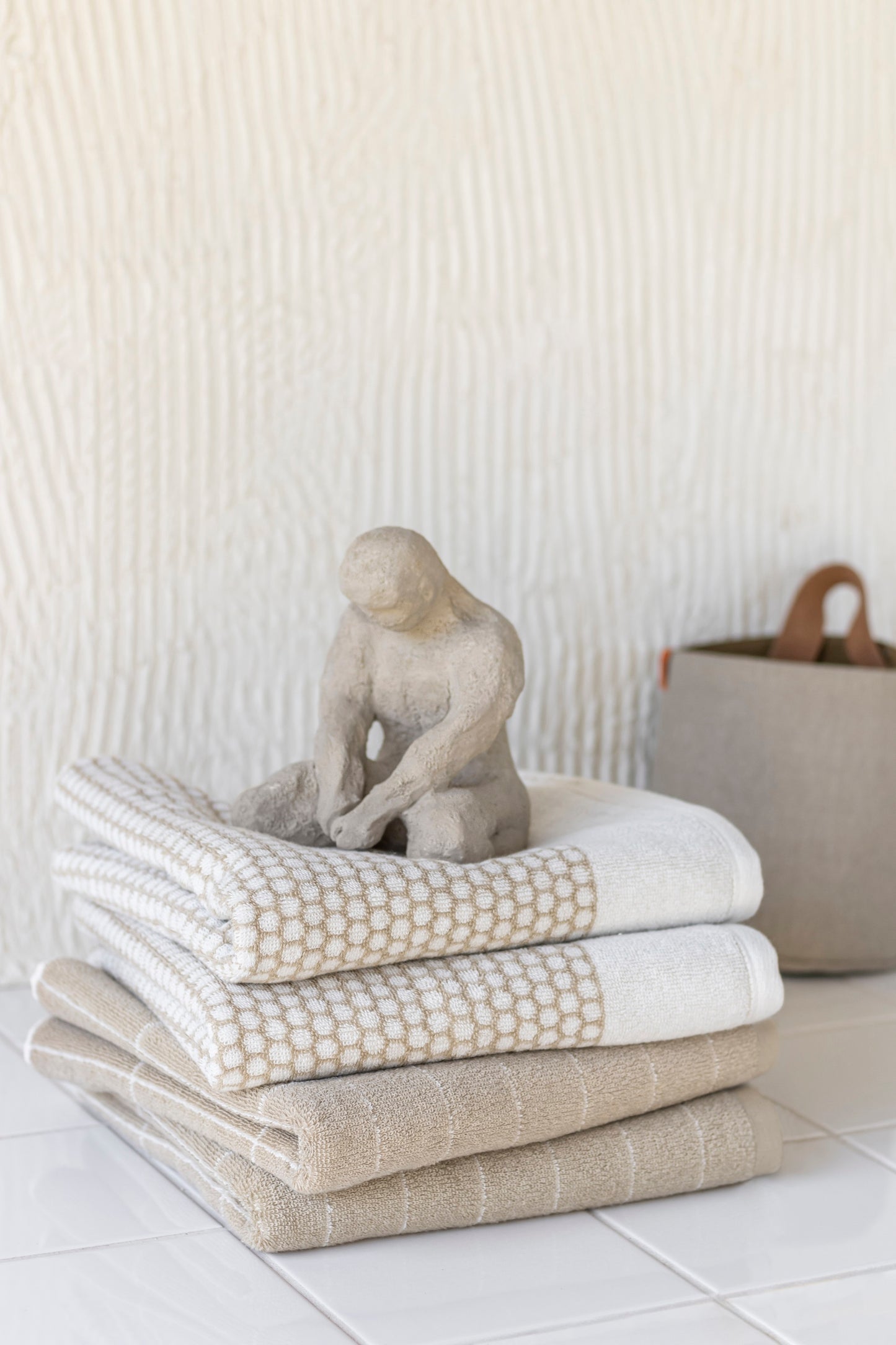 TILE STONE Hand Towel- Sand (2 pcs)