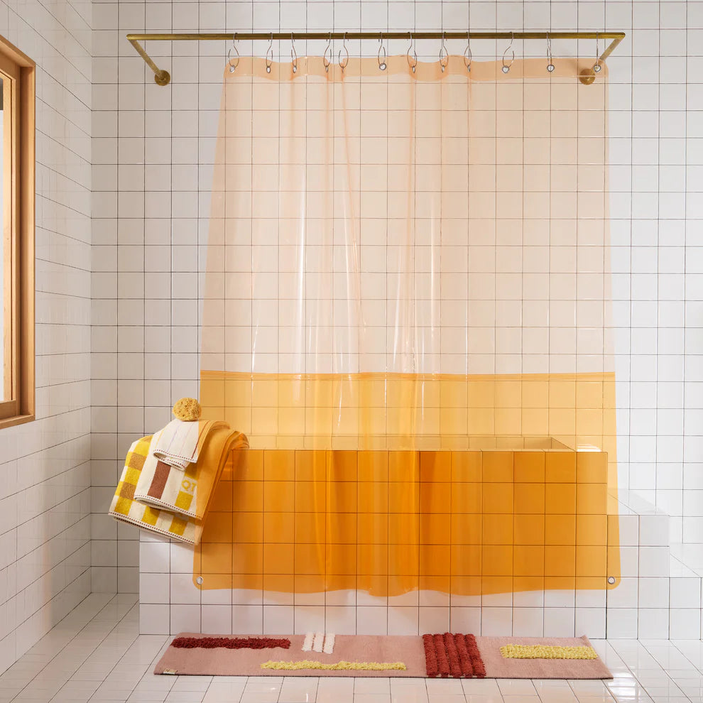 Orient Sun Shower Curtain- Tangerine