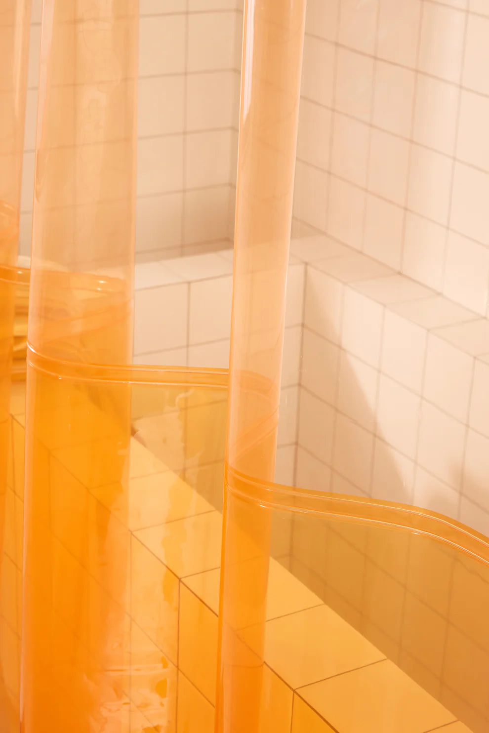 Orient Sun Shower Curtain- Tangerine