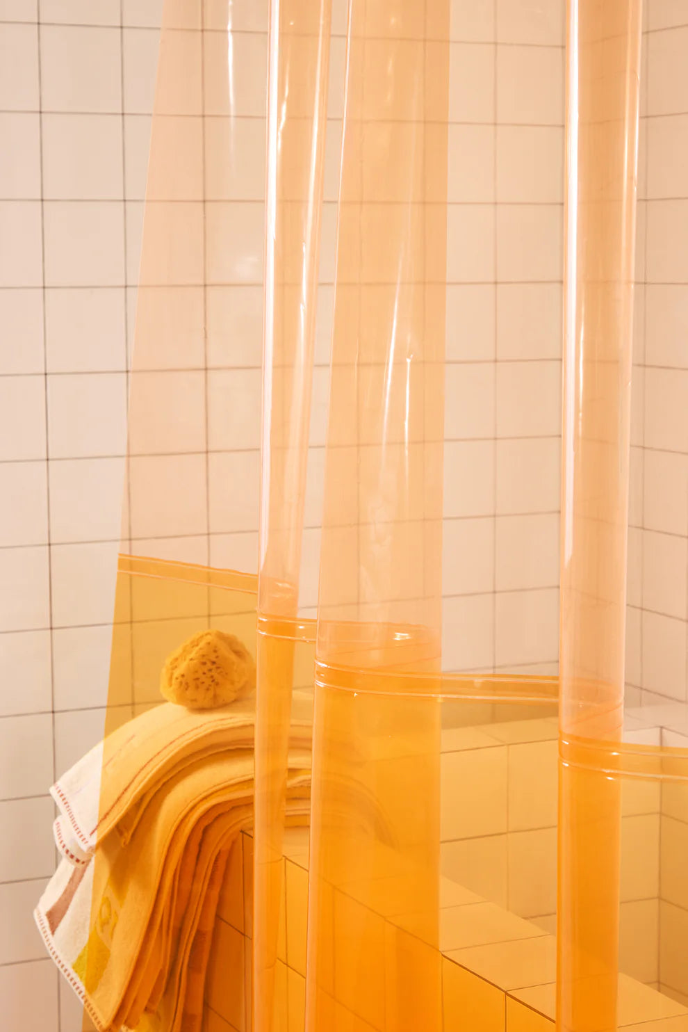 Orient Sun Shower Curtain- Tangerine