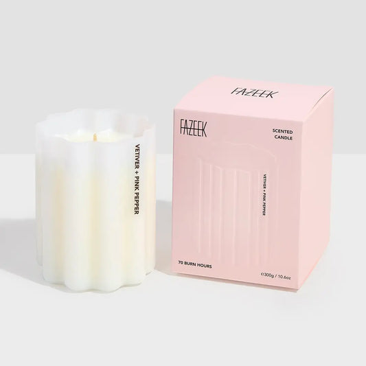 Wave Candle- Vetiver + Pink Pepper