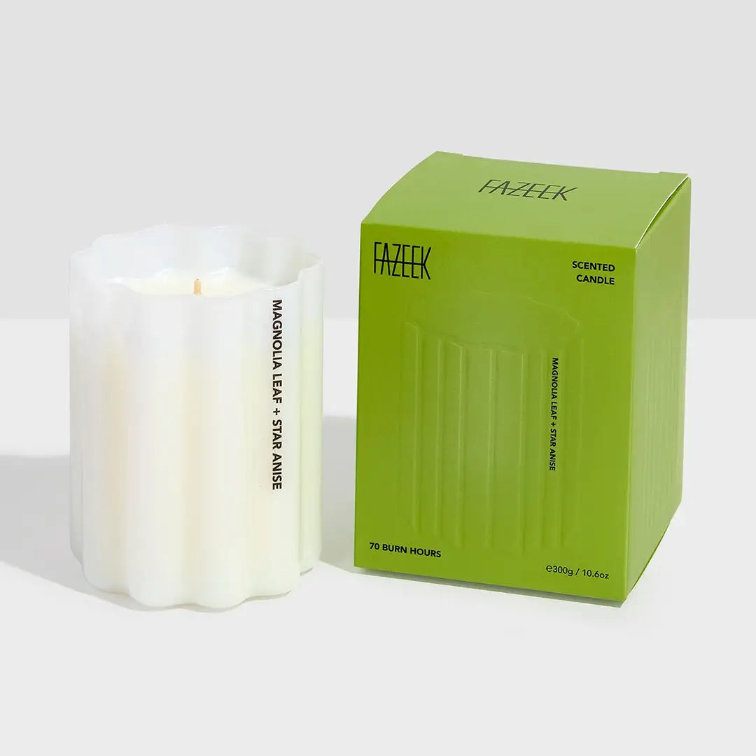 Wave Candle- Magnolia Leaf + Star Anise