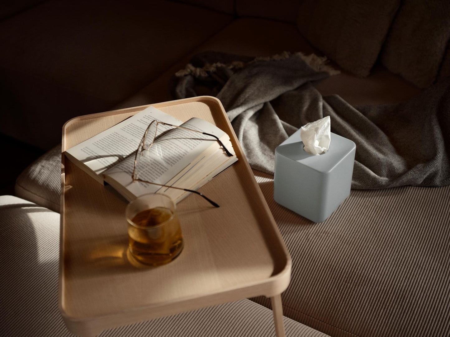 Ume Tissue Box, Square- Eucalyptus