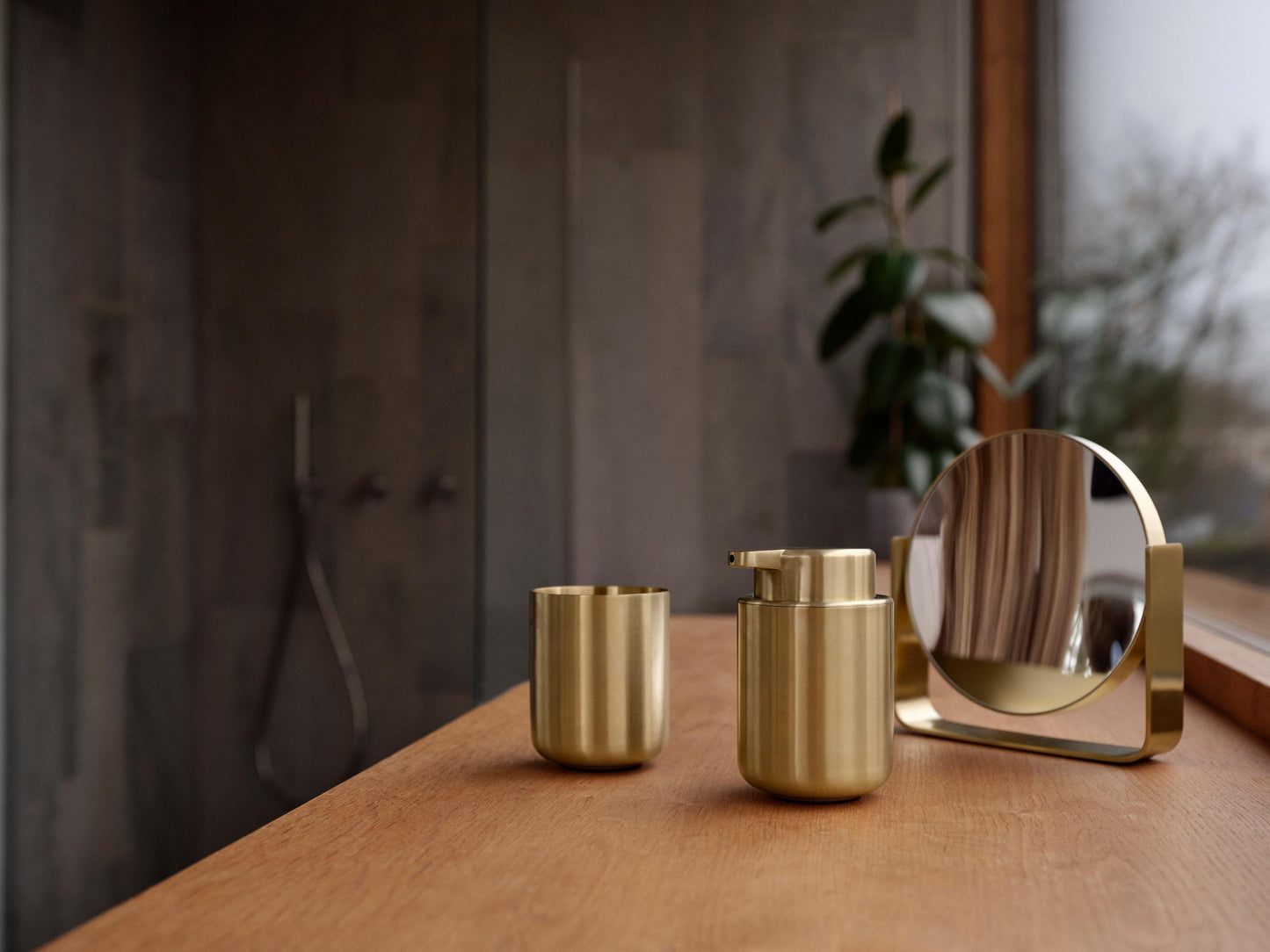 Ume Toothbrush Holder- Brass