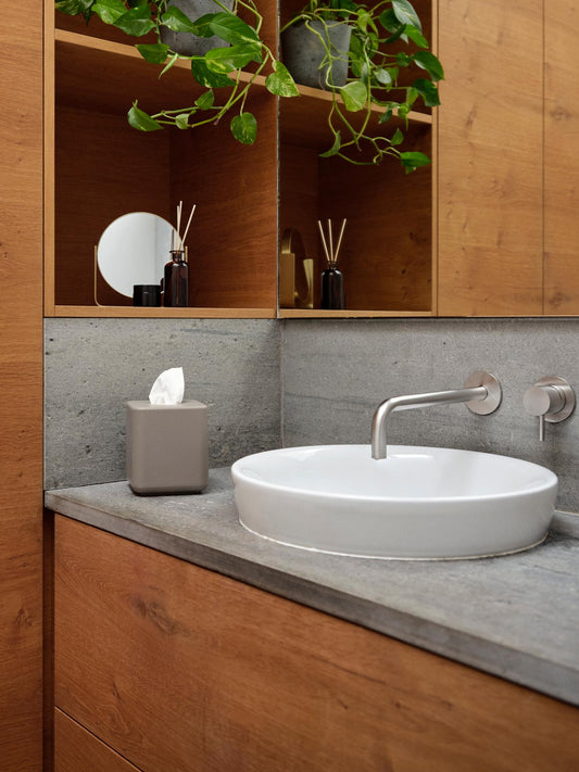 Ume Tissue Box, Square- Taupe