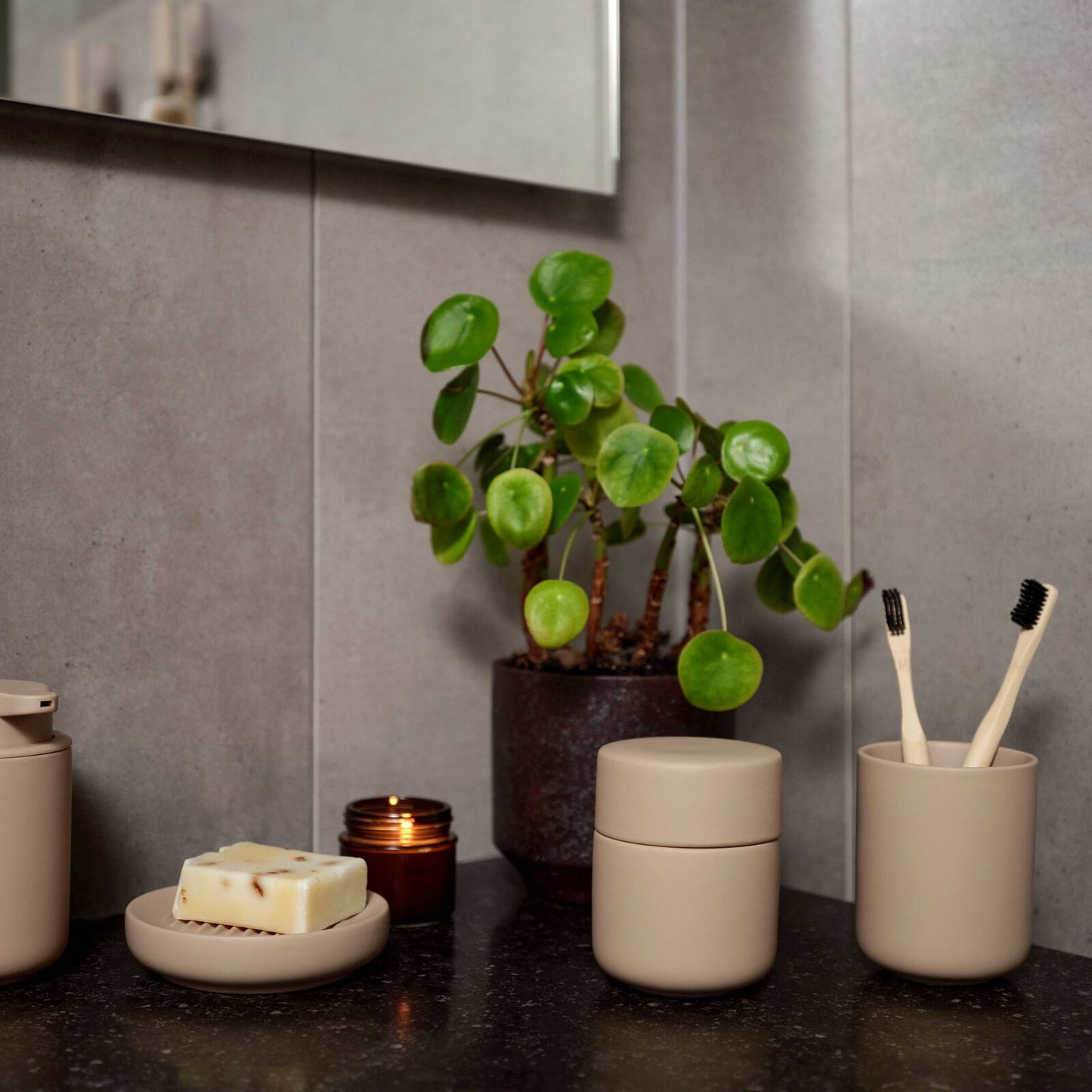 Ume Jar with Lid- Camel