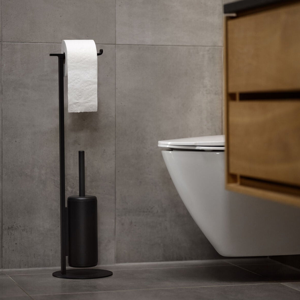 Rim Toilet Butler w. Brush- Black