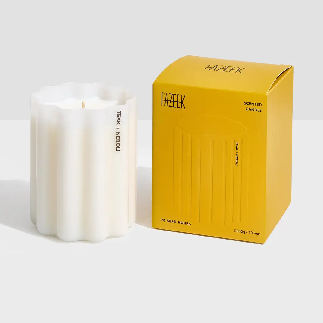 Wave Candle- Teak + Neroli