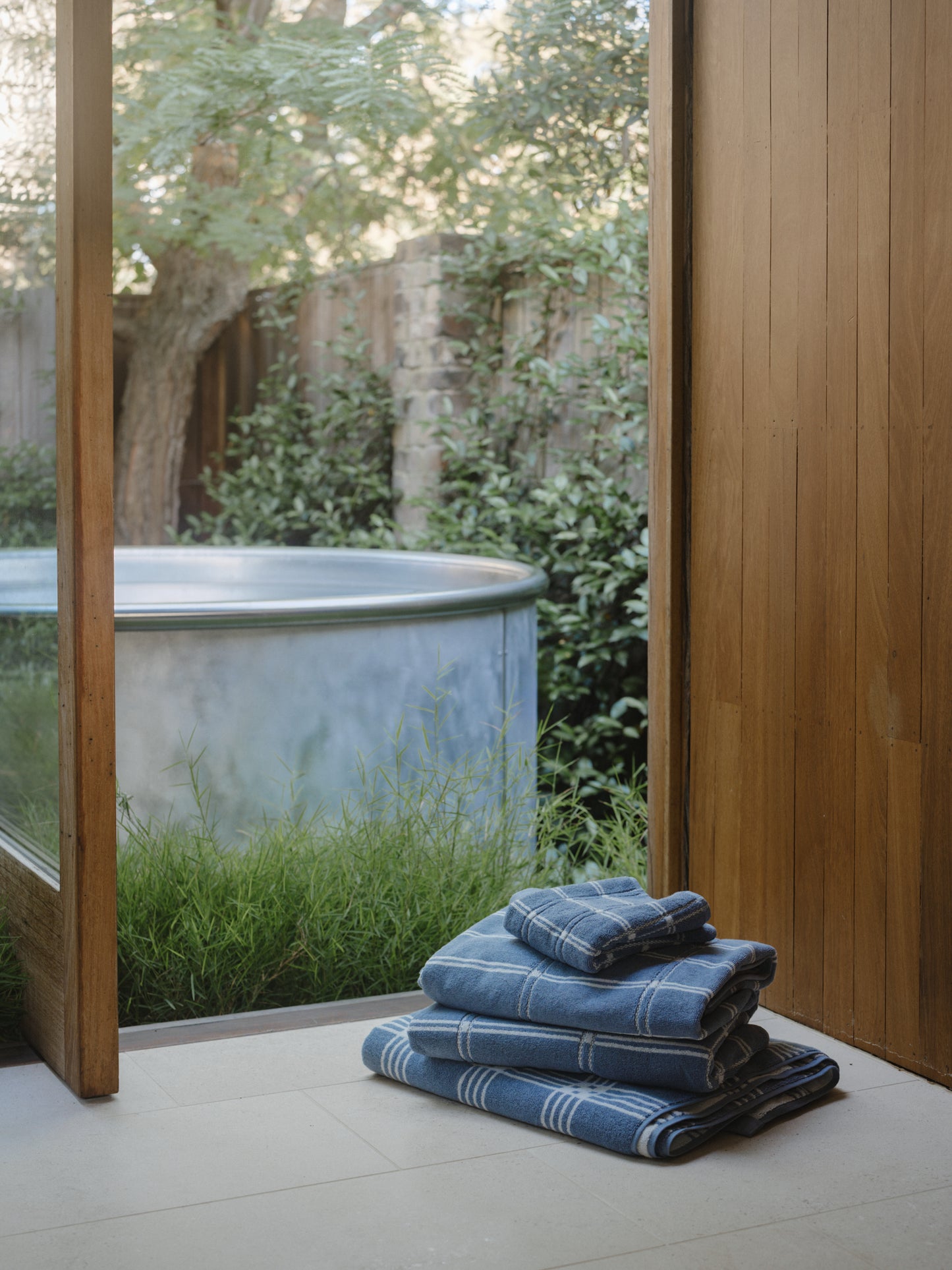 Frisa Pool Towel- Celeste & Chalk