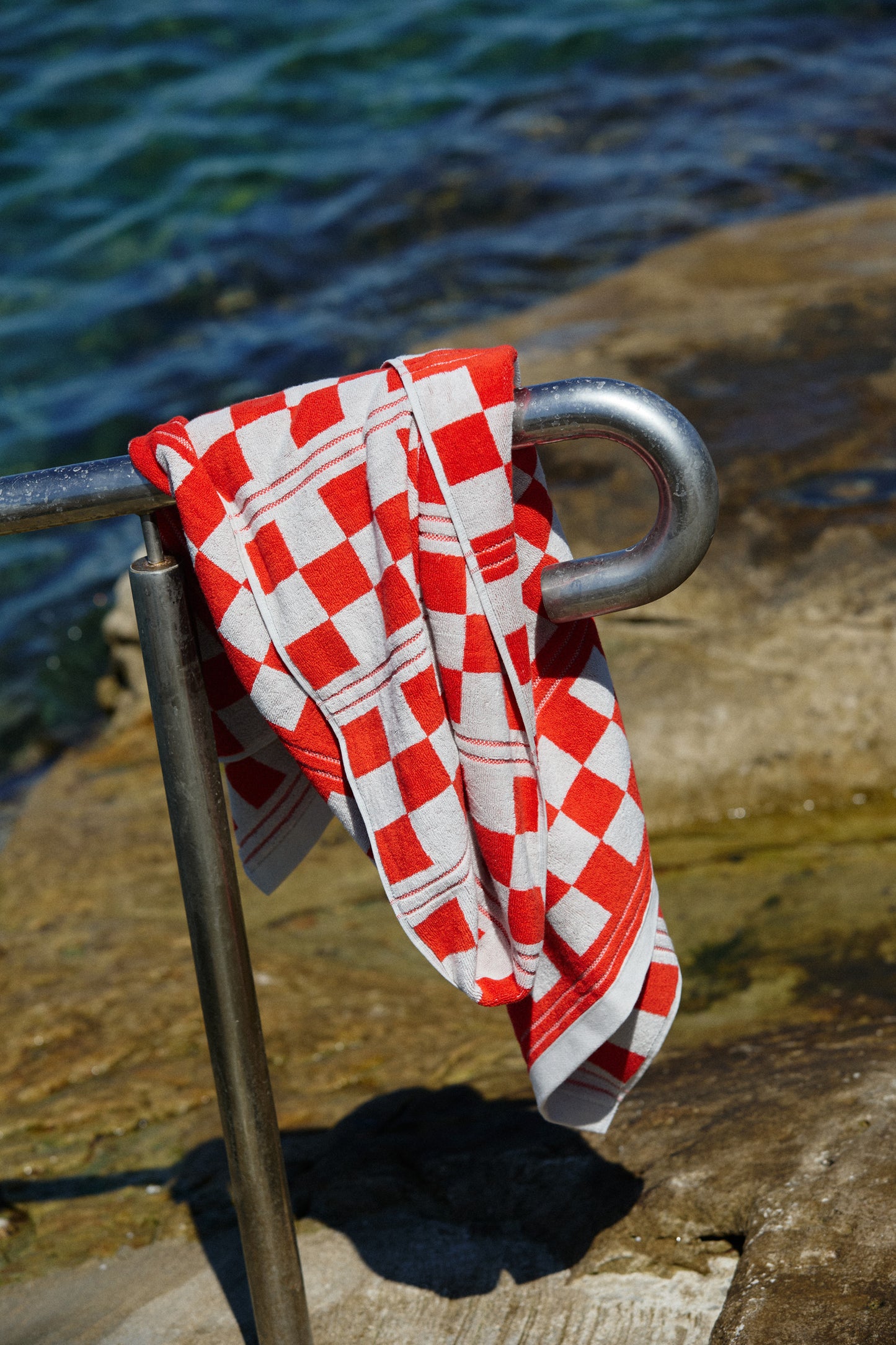 Busby Pool Towel- Cloud & Ranch Red