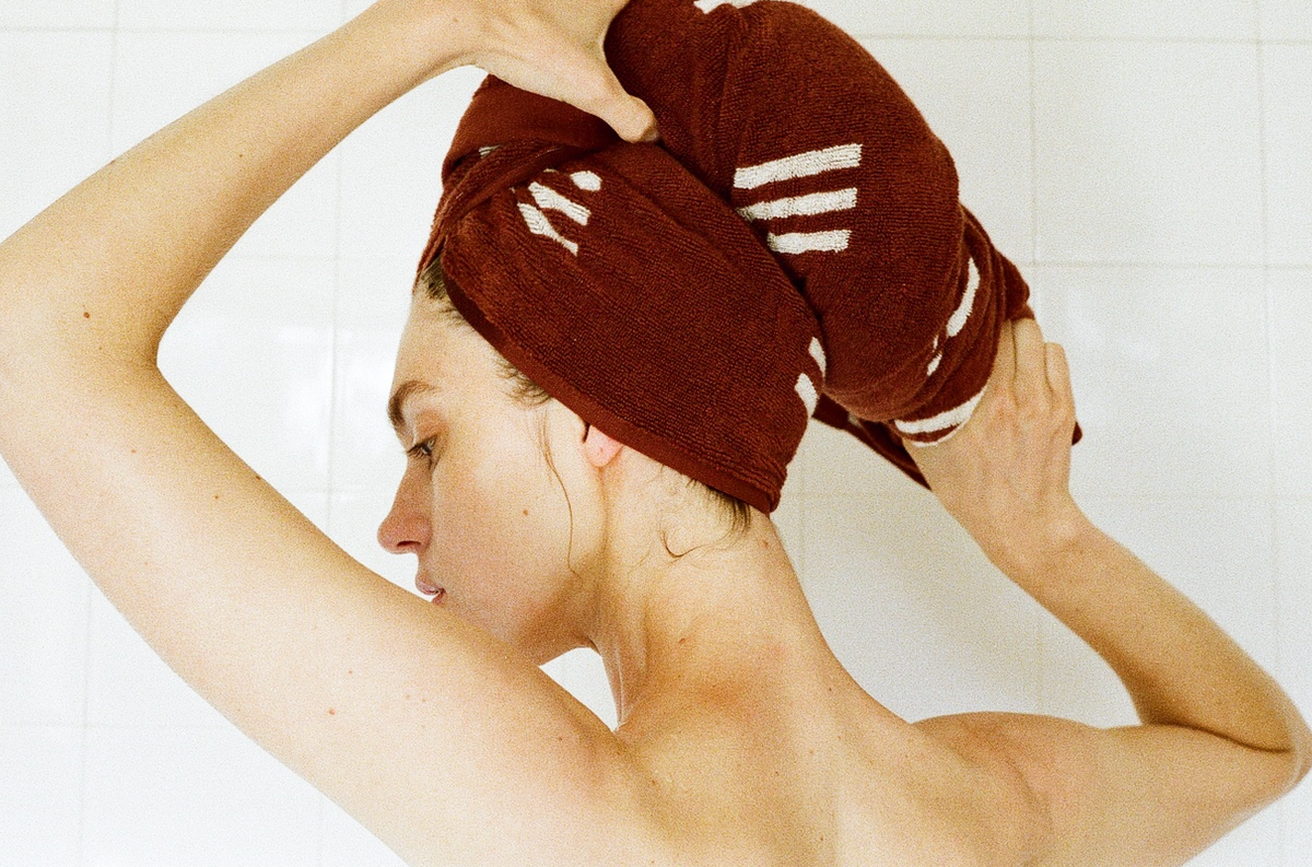 Claremont Bath Towel- Mudbrick & Crème