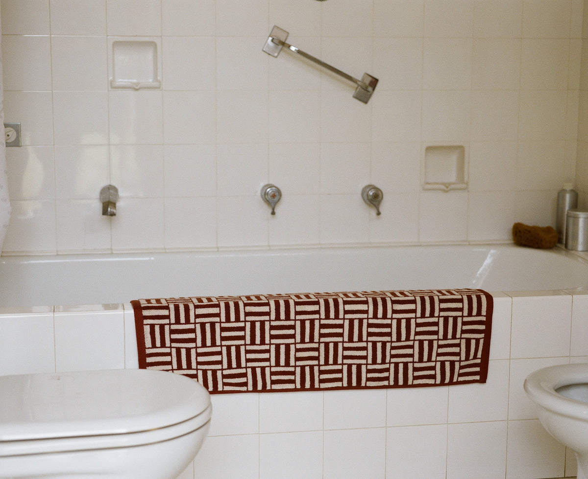 Saroma Bath Mat- Mudbrick & Crème
