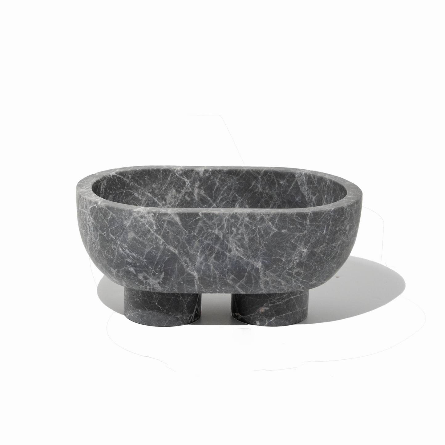 Muse Footed Oval Tray- Tundra Grey