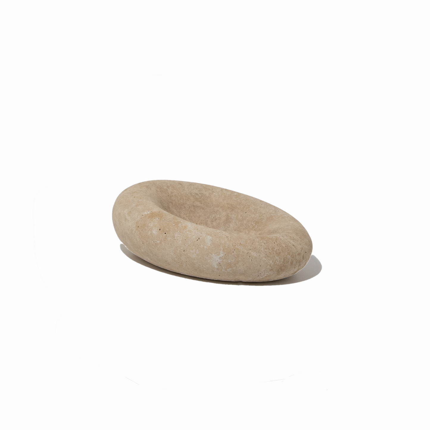 Eclipse Small Sculpted Bowl- Beige Travertine