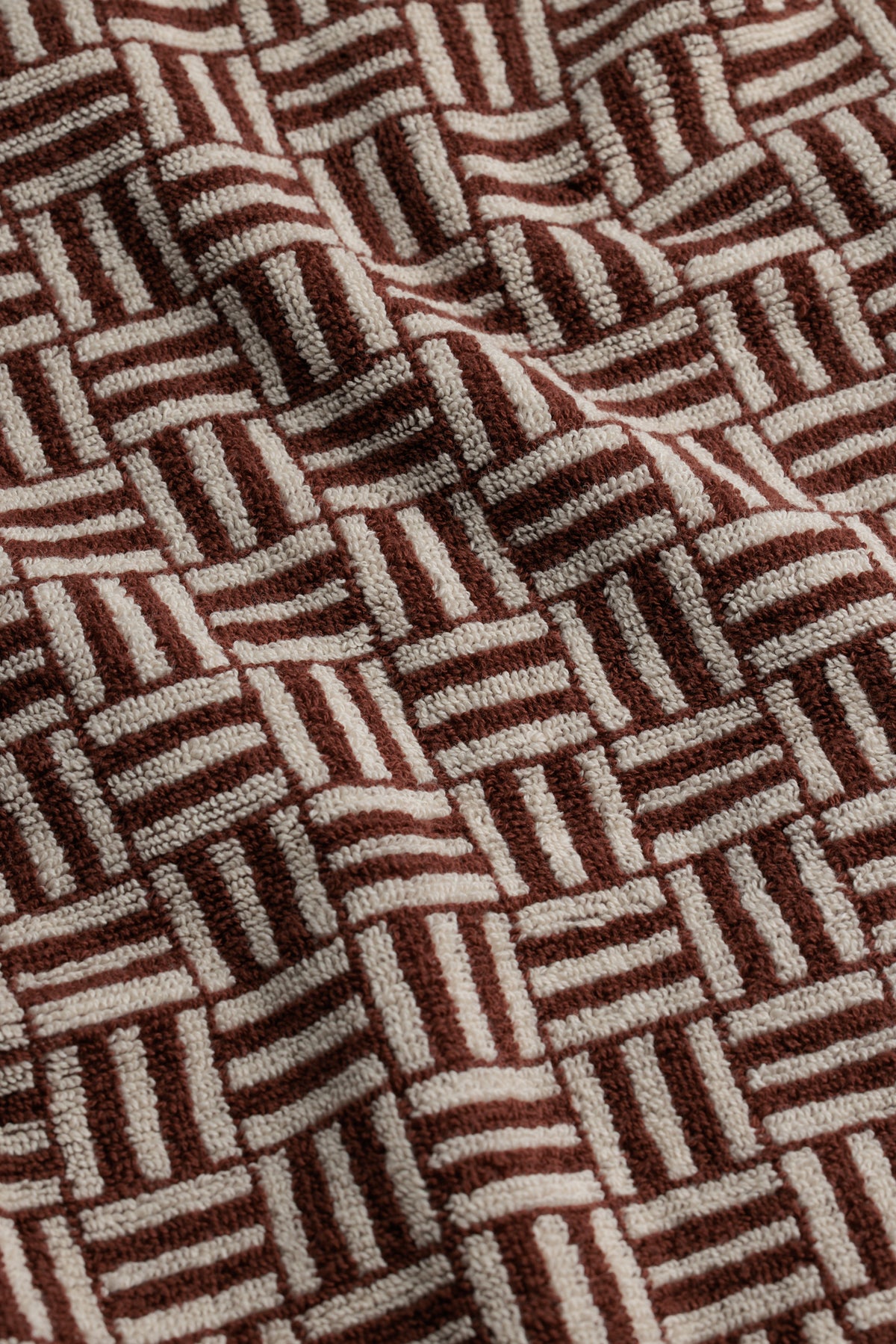 Torrens Hand Towel- Mudbrick & Crème