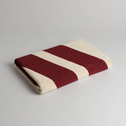 Erin Pool Towel- Maroon & Butter