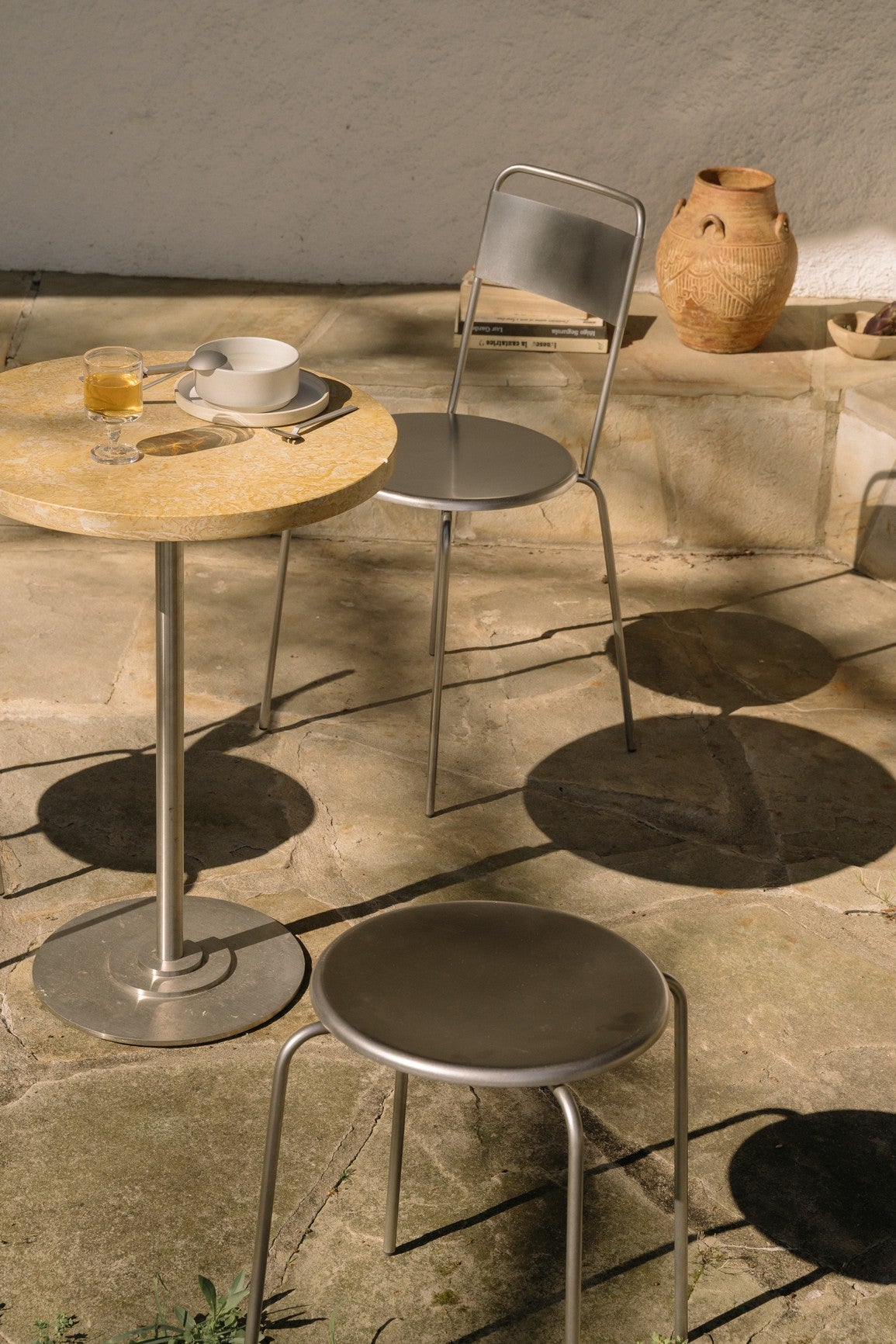 Petit Rond Stool- Stainless Steel