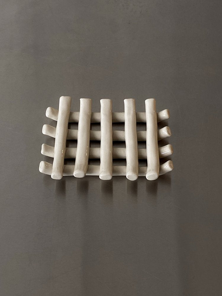 Grid Soap Dish- Cream