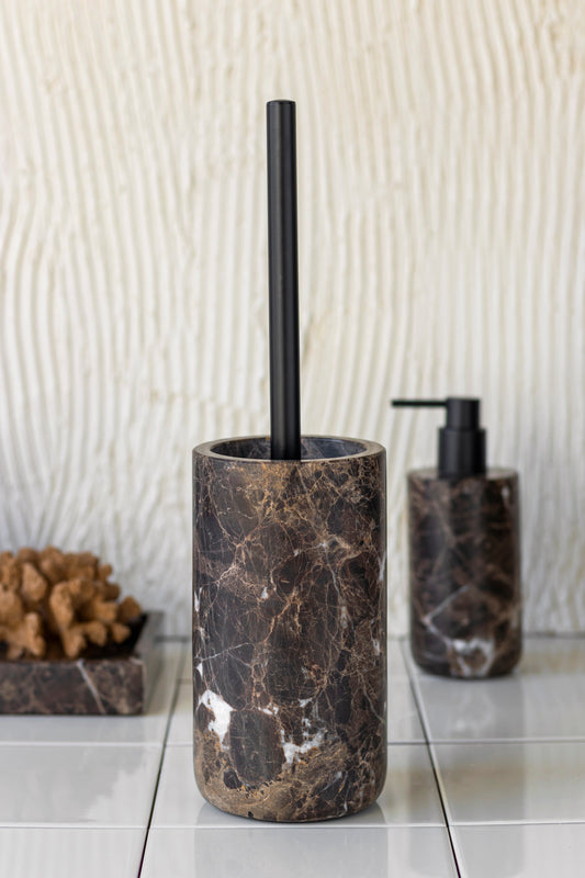 Marble Toilet Brush- Brown