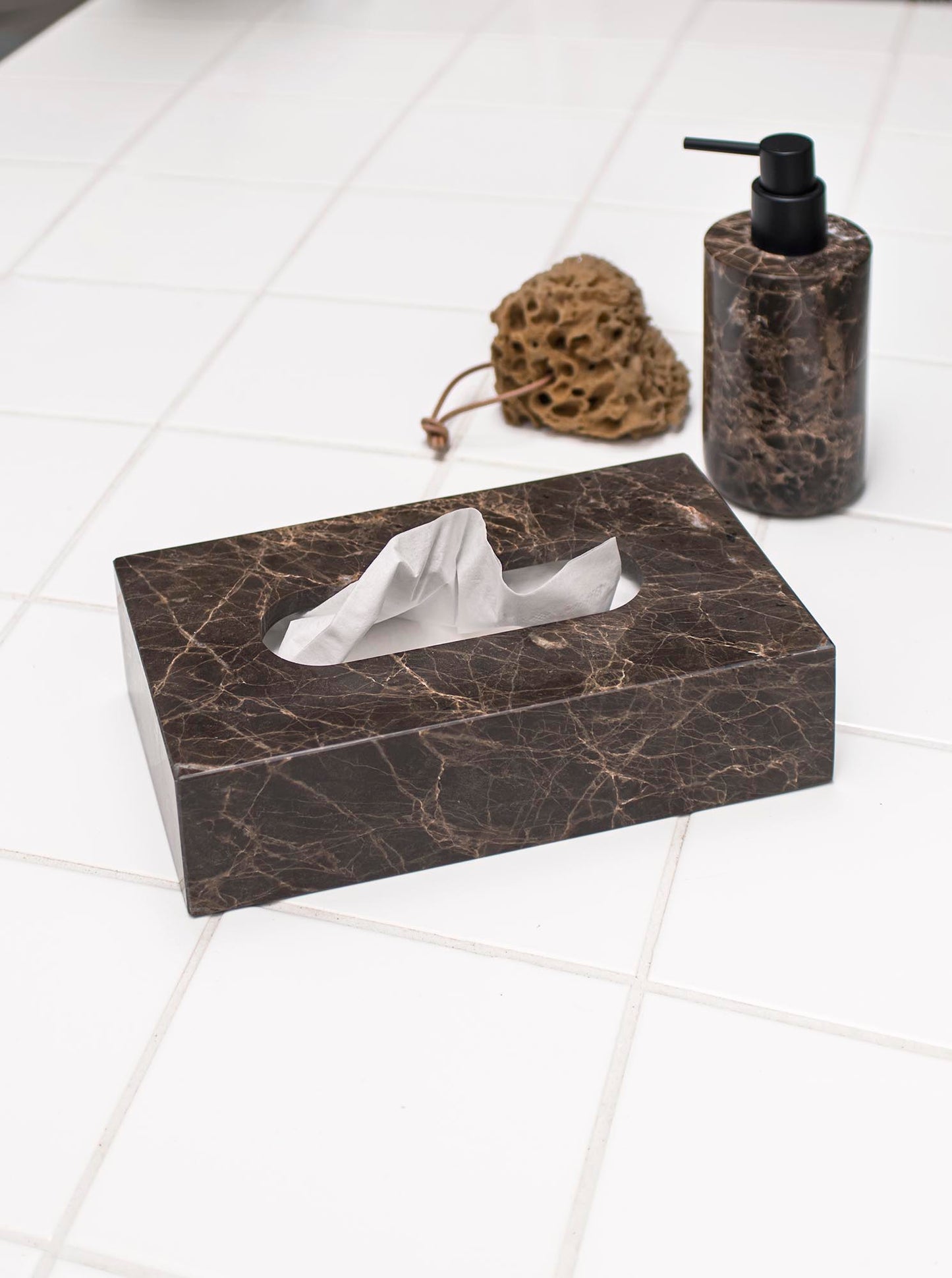 Marble tissue cover- Brown