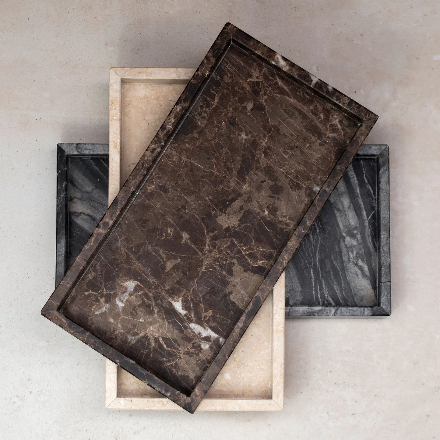 Marble deco tray- Black/Grey