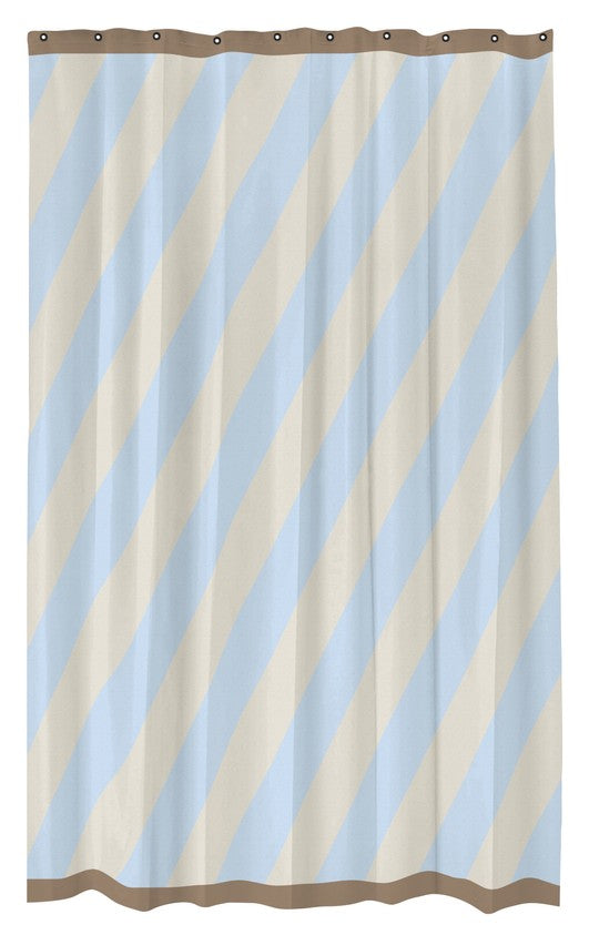 Diagonal Shower Curtain- Light Blue