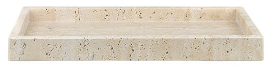 Travertine Deco Tray- Linen