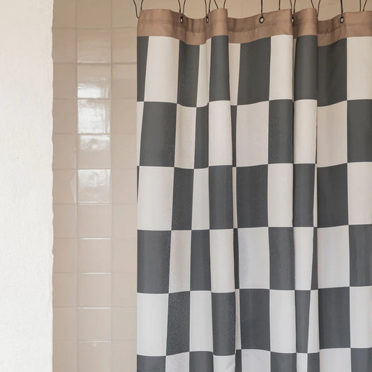 Retro Shower Curtain- Dark Grey