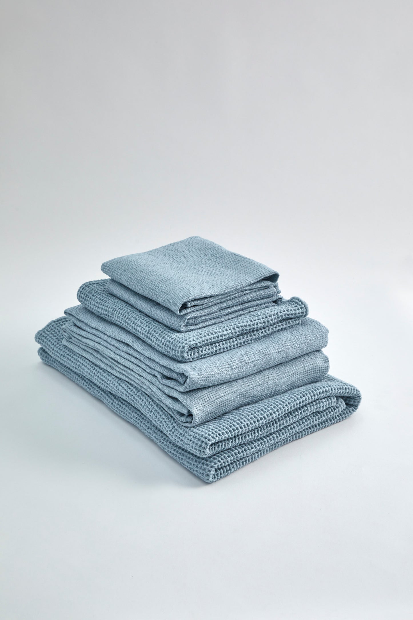 Waffle Bath Towel- Scandinavian Blue