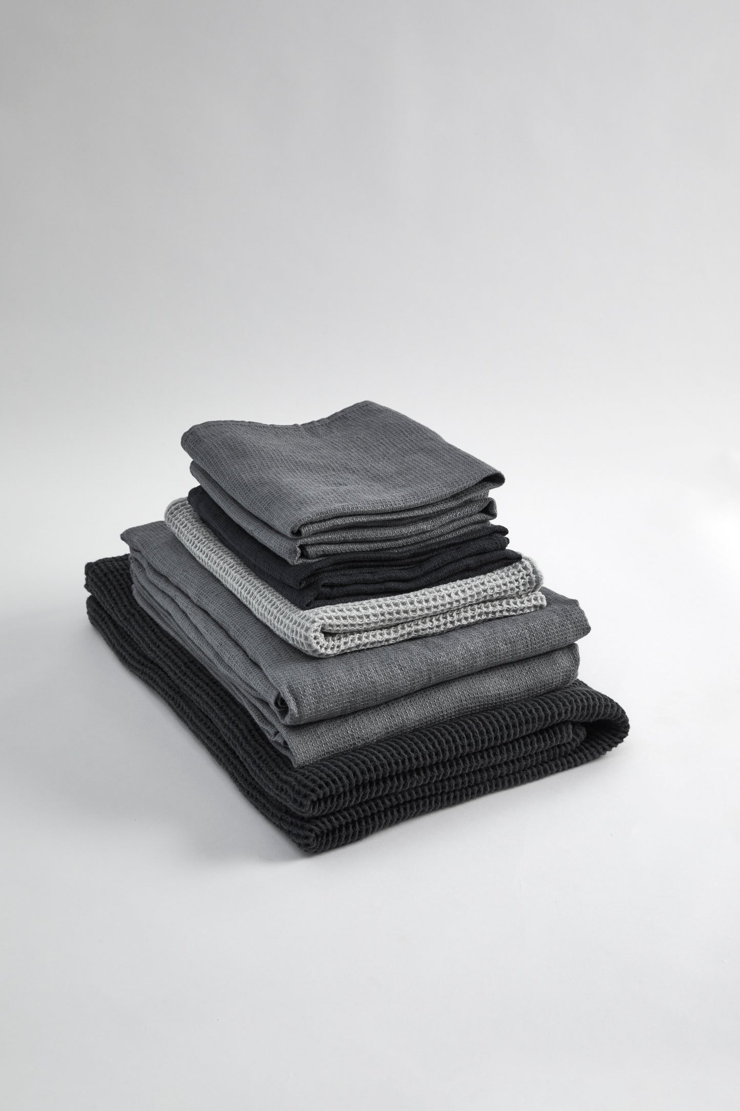 Waffle Bath Towel- Real Grey