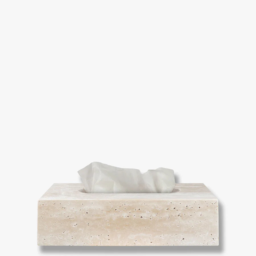 Travertine tissue cover- Linen