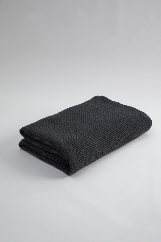 Waffle XL Bath Towel- Black